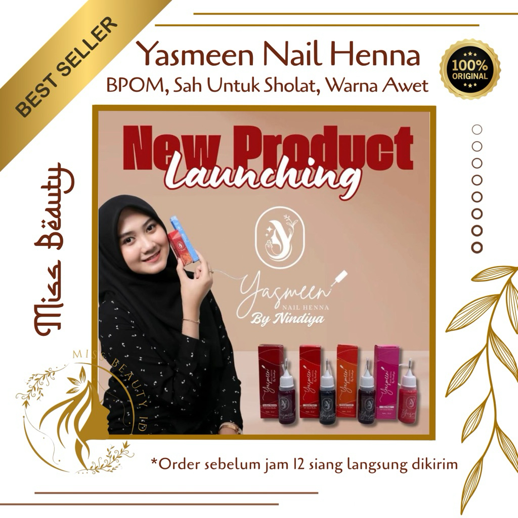Inai Kuku YASMEEN / Yasmeen Nail Henna / Kutek Yasmeen Halal BPOM