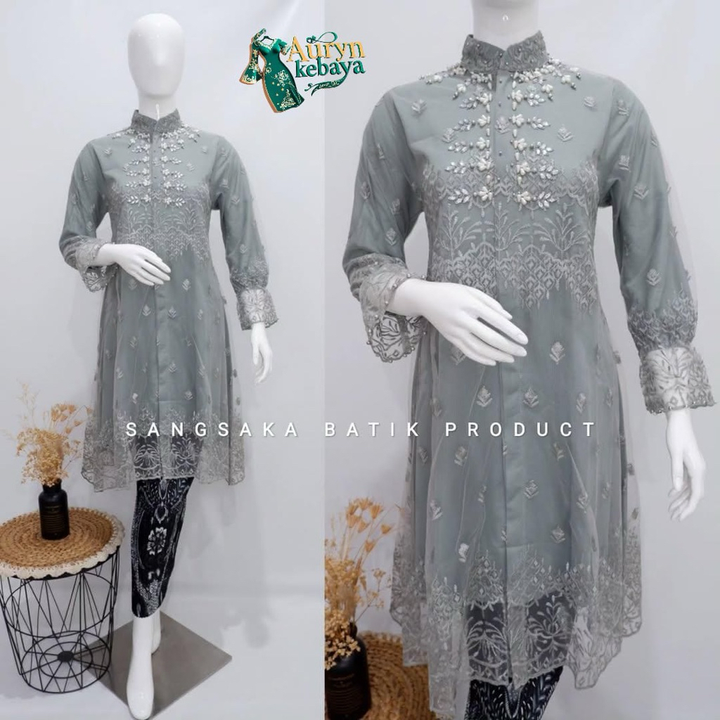 Auryn - Atasan Kebaya Modern Sanghai Lengan Model Balon ( kebaya saja ) / Kebaya Wisuda Modern / Keb