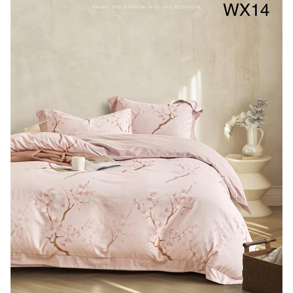 Sprei Katun Jepang Motif Bunga sakura Pink WX14