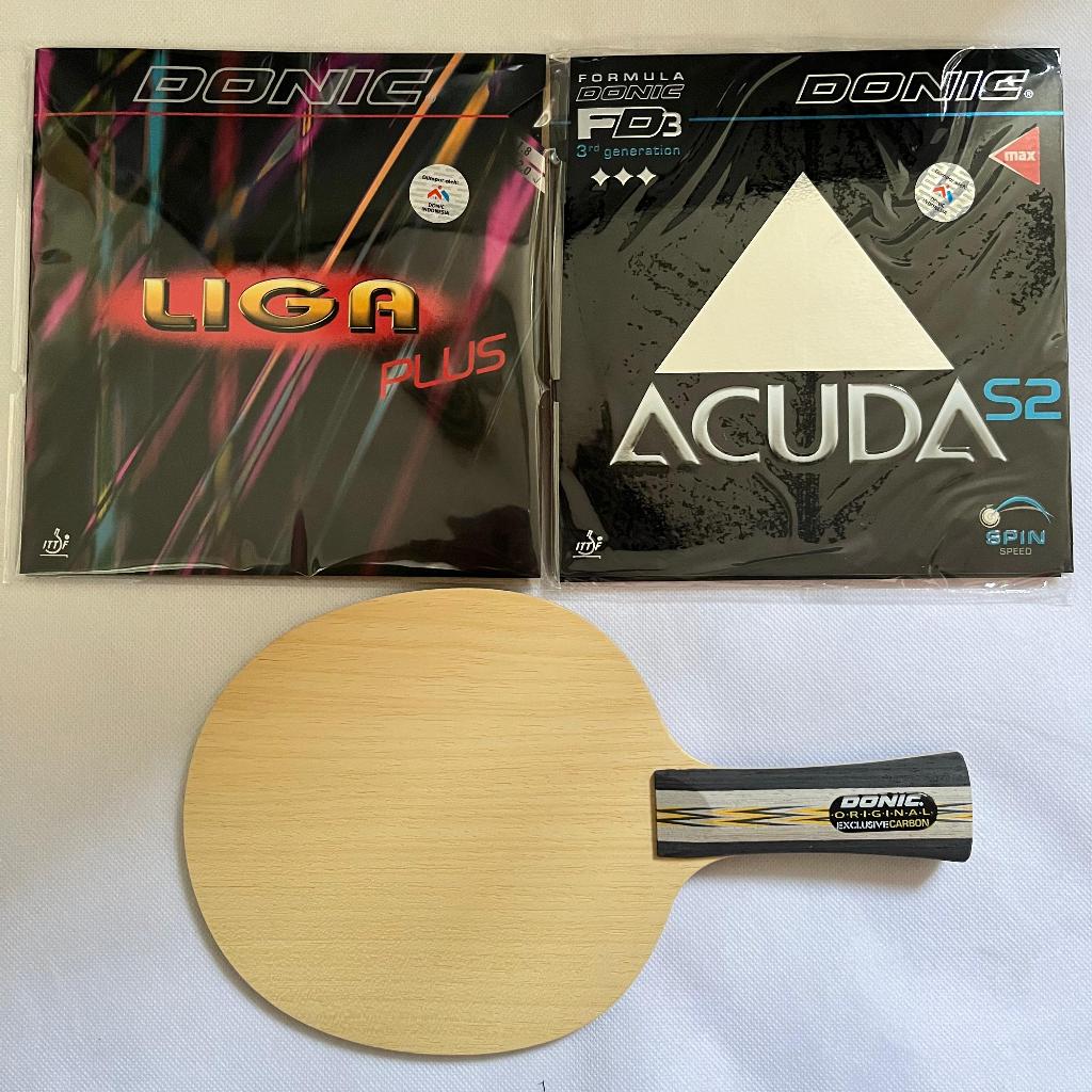 DONIC Bat tenis meja Donic carbon + karet lengkap