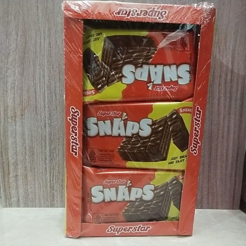 

Snaps wafer salut Cokelat Superstar isi 12 bungkus