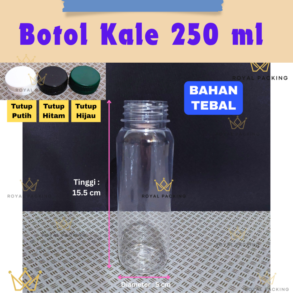[RP] BOTOL KALE 250 ML BULAT TEBAL / BOTOL ALMOND BOTOL PLASTIK BOTOL MINUMAN / BOTOL MADU / BOTOL J