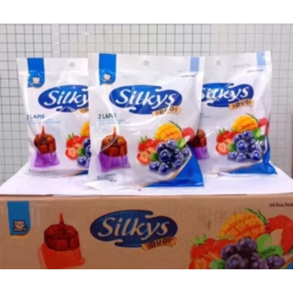 

Silkys duo puding jelly / rasa blueberry /1 pack isi 10 pcs