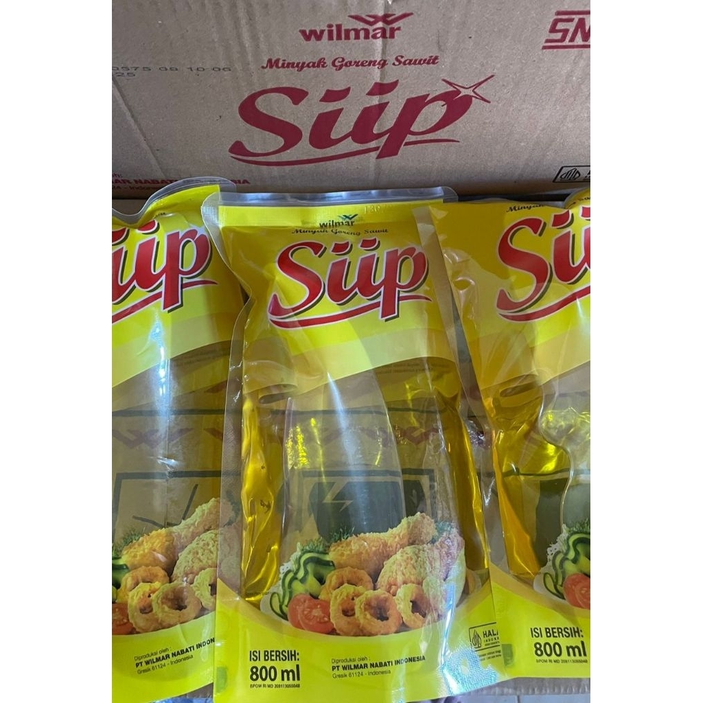 

Siip Wilmar 800ml 2Dus (24 Pcs) Minyak Goreng SNI Jernih