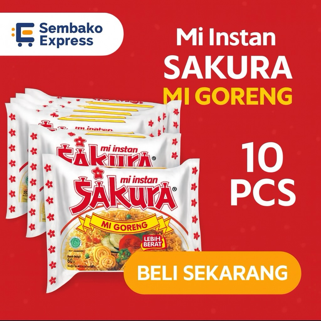 

Sakura Mi Instan Goreng 60g – 10 Pcs
