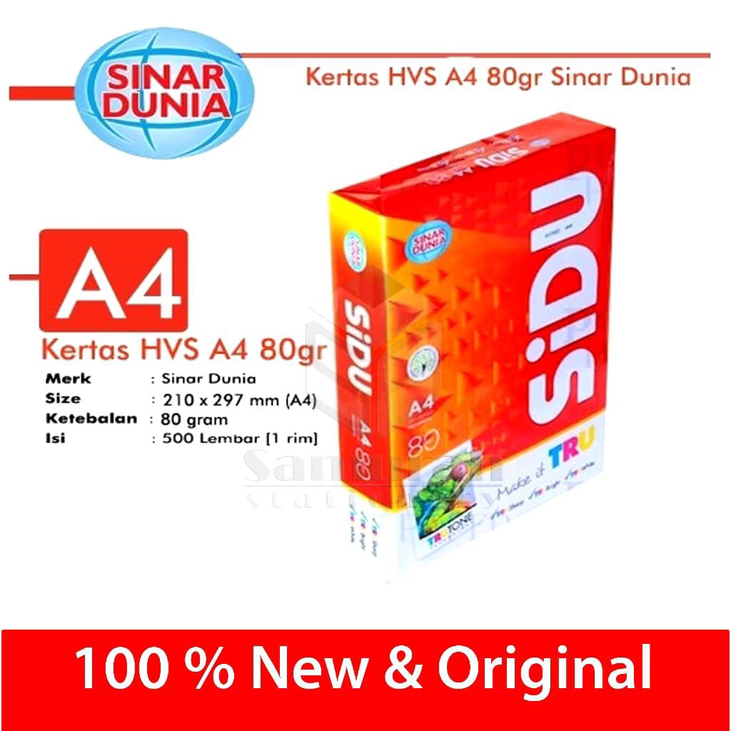 

DUNIA KERTAS | Kertas SIDU HVS A4 2,300 gram Premium Print Foto Copy