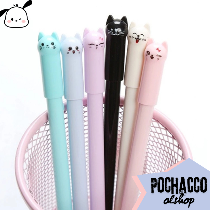 

PNG004 Pulpen Karakter Meow Kucing Lucu Pulpen Karakter Gel Imut Pulpen Gel Pena Murah Pen Gel 0.5mm