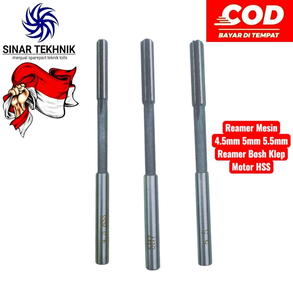 Reamer Mesin 4.5mm 5mm 5.5mm Reamer Bosh Klep Motor HSS Bukan Carbide