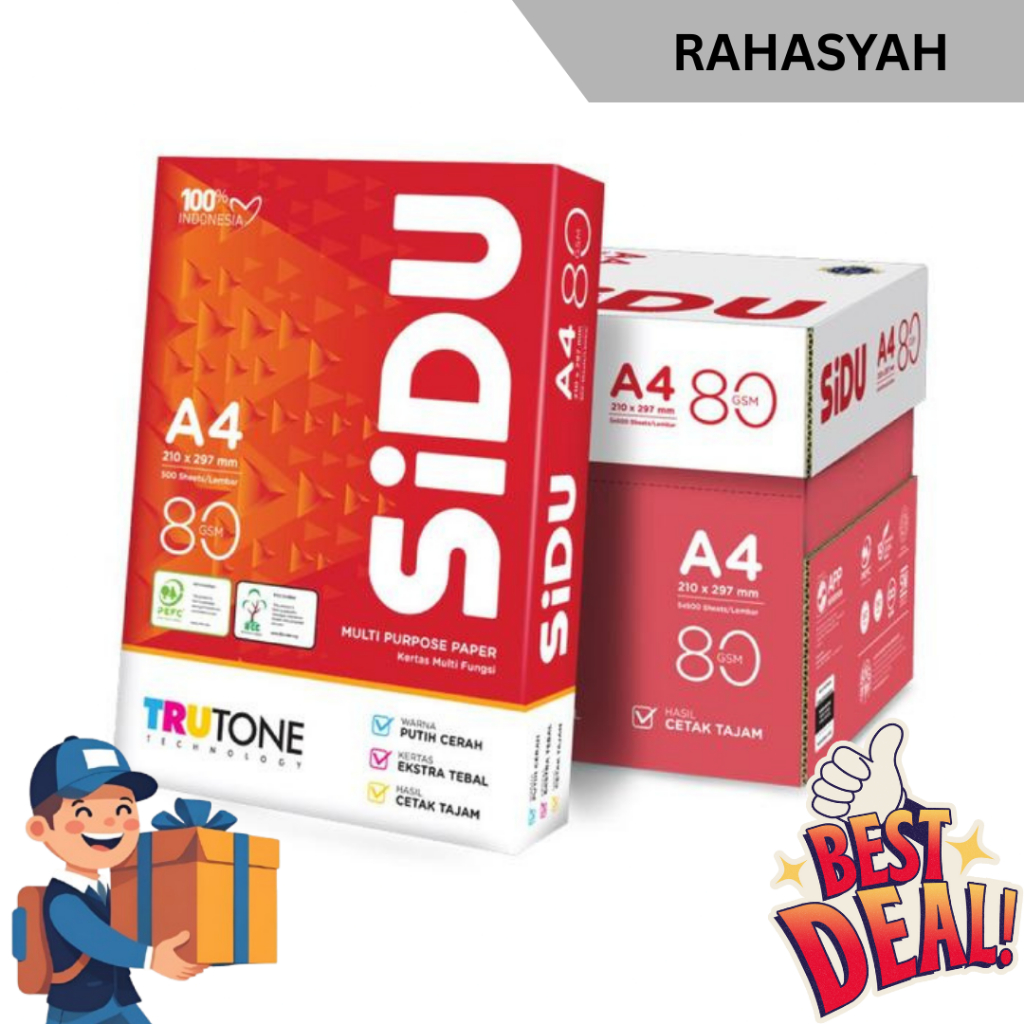 

SiDU Kertas Fotocopy A4 80 GSM HVS Putih Cerah & Extra Tebal untuk Cetak Tajam Best Deal