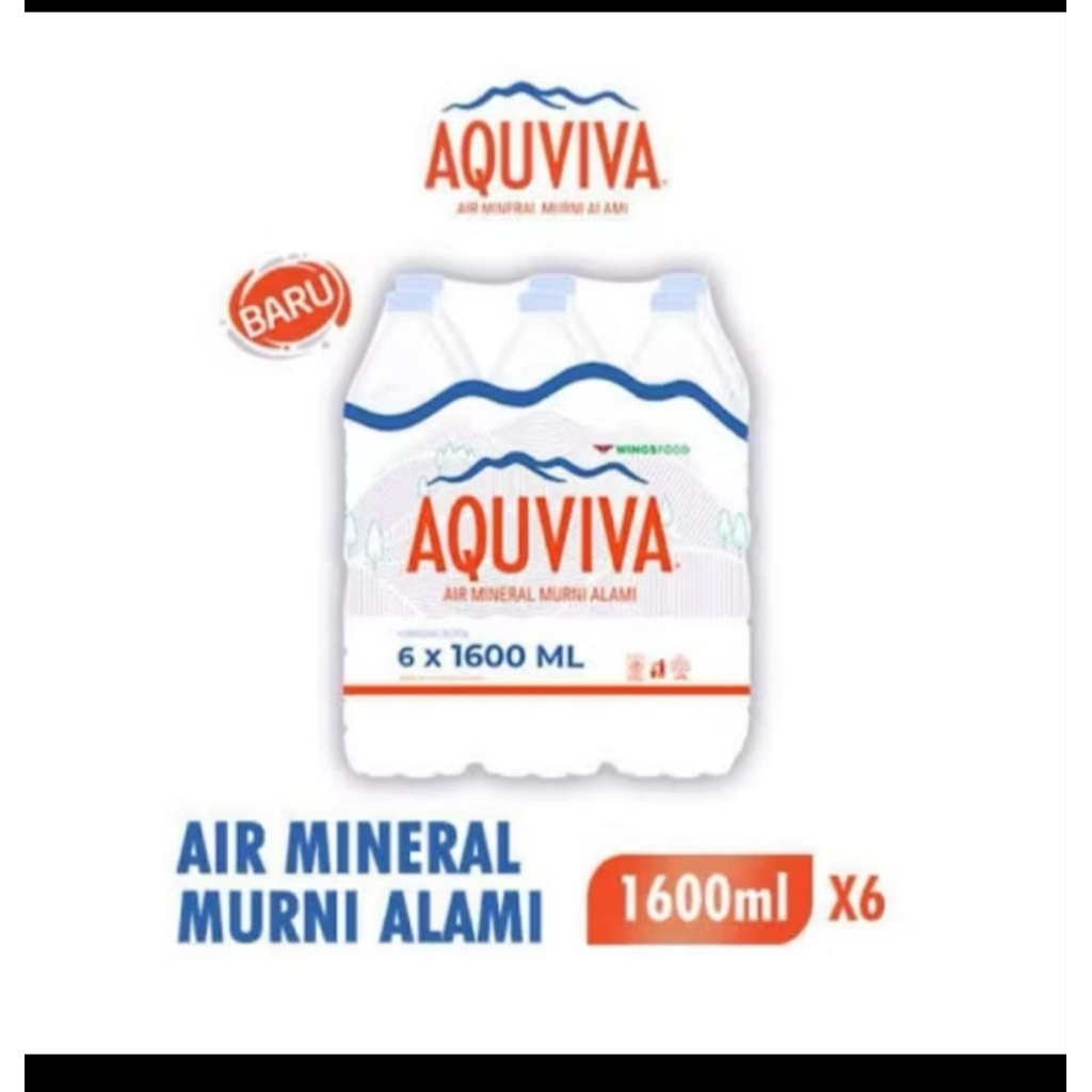 

aquviva air mineral botol kemasan 1600ml isi 6 botol