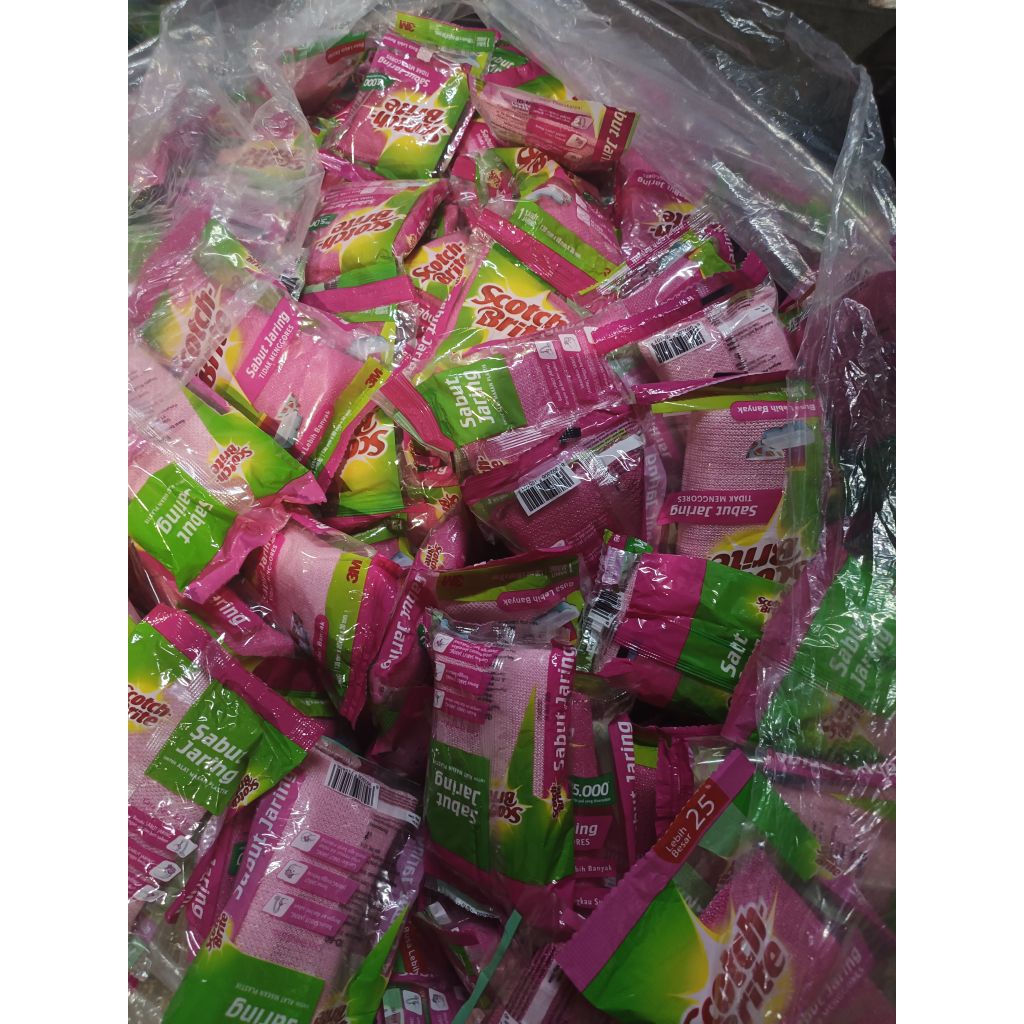 spon jaring 3m warna pink panta sama pink