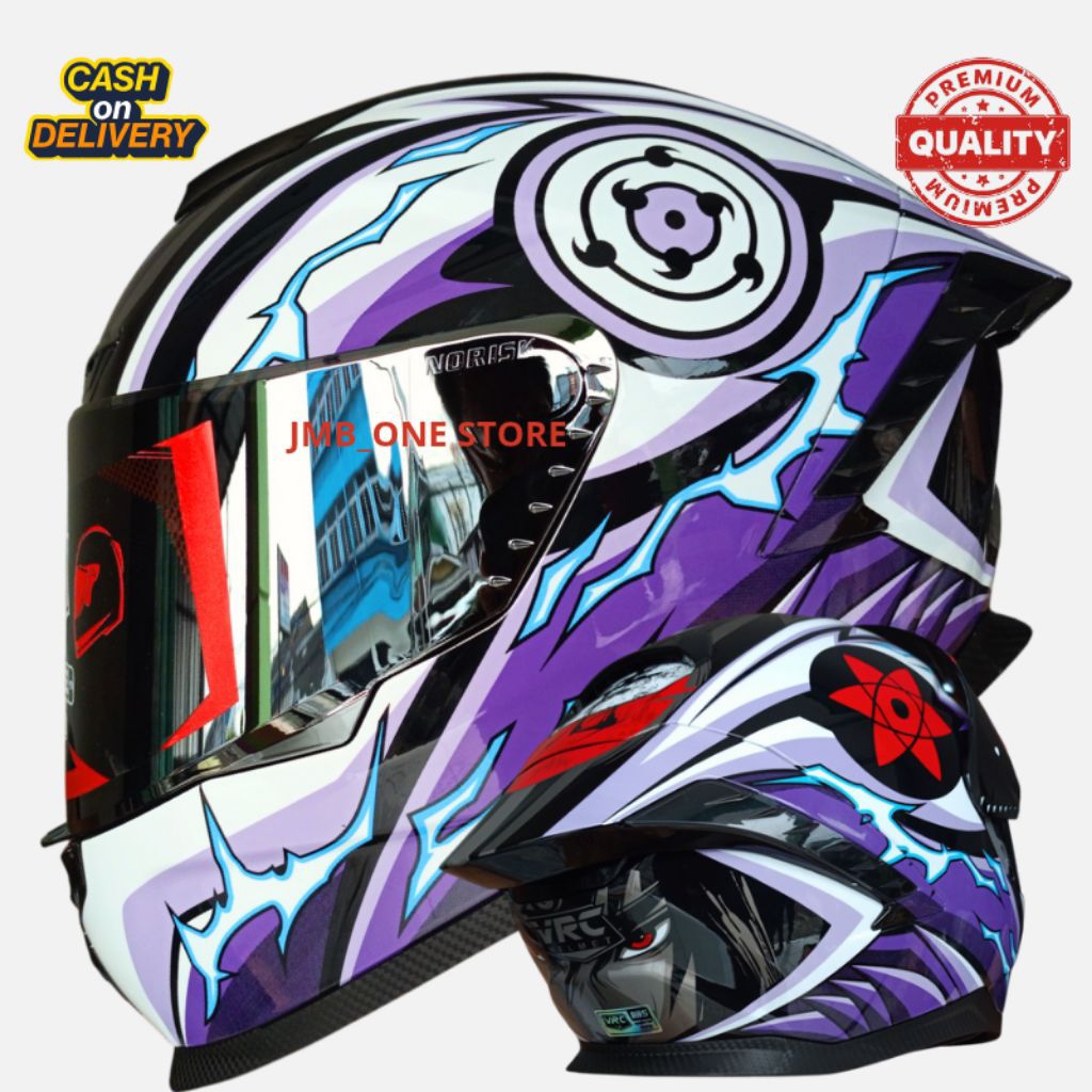 Helm full face motif carbon Original PAKET GANTENG