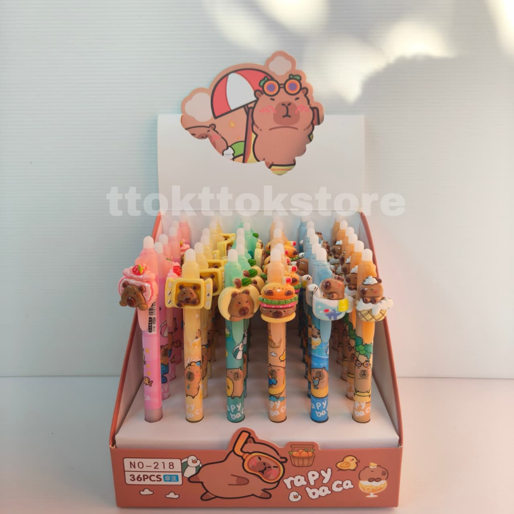 

PULPEN GEL CETEK CAPYBARA KARAKTER/PULPEN GEL CETEK LUCU/PULPEN LUCU BISA DIHAPUS CAPYBARA