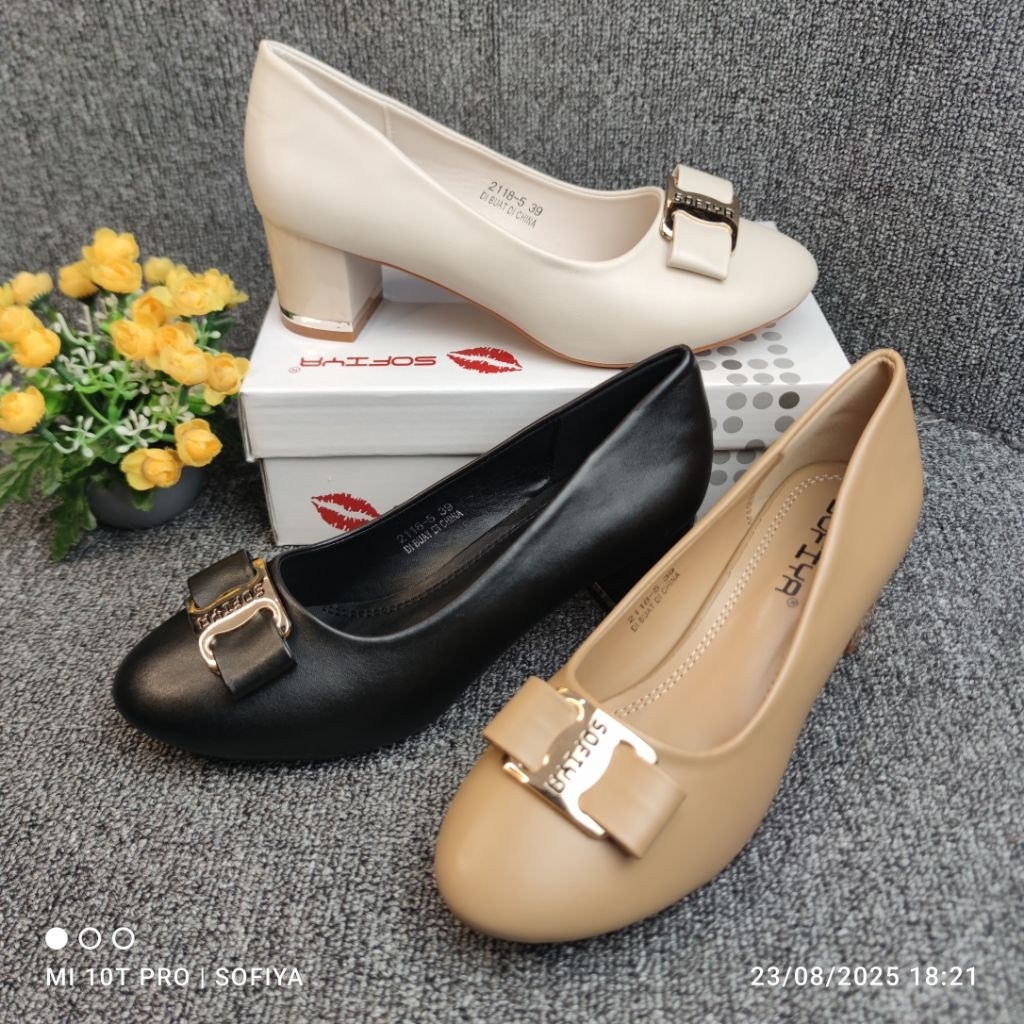 [BISA COD] SOFIYA ORI 2118 5 SEPATU WANITA IMPORT / CHUNKY HEELS / HAK TINGGI 6CM