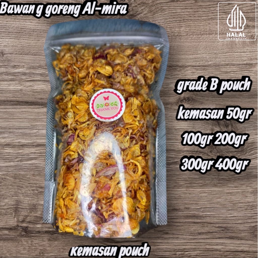 

BAWANG GORENG GRADE B kemasan 50gr. asli probolinggo (TANPA CAMPURAN UBI)