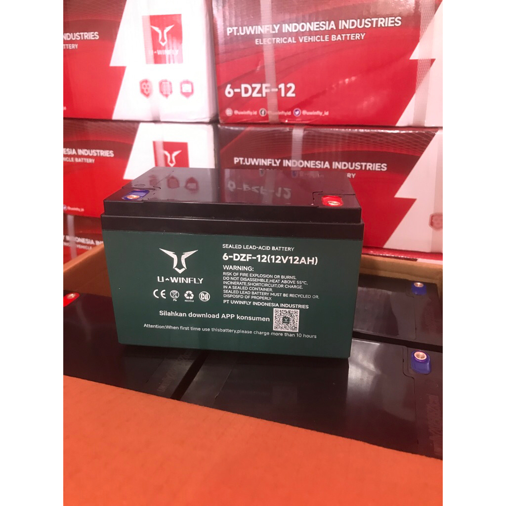 aki sepeda listrik u winfly / aki sla 6-dzf-12 (12v12ah)