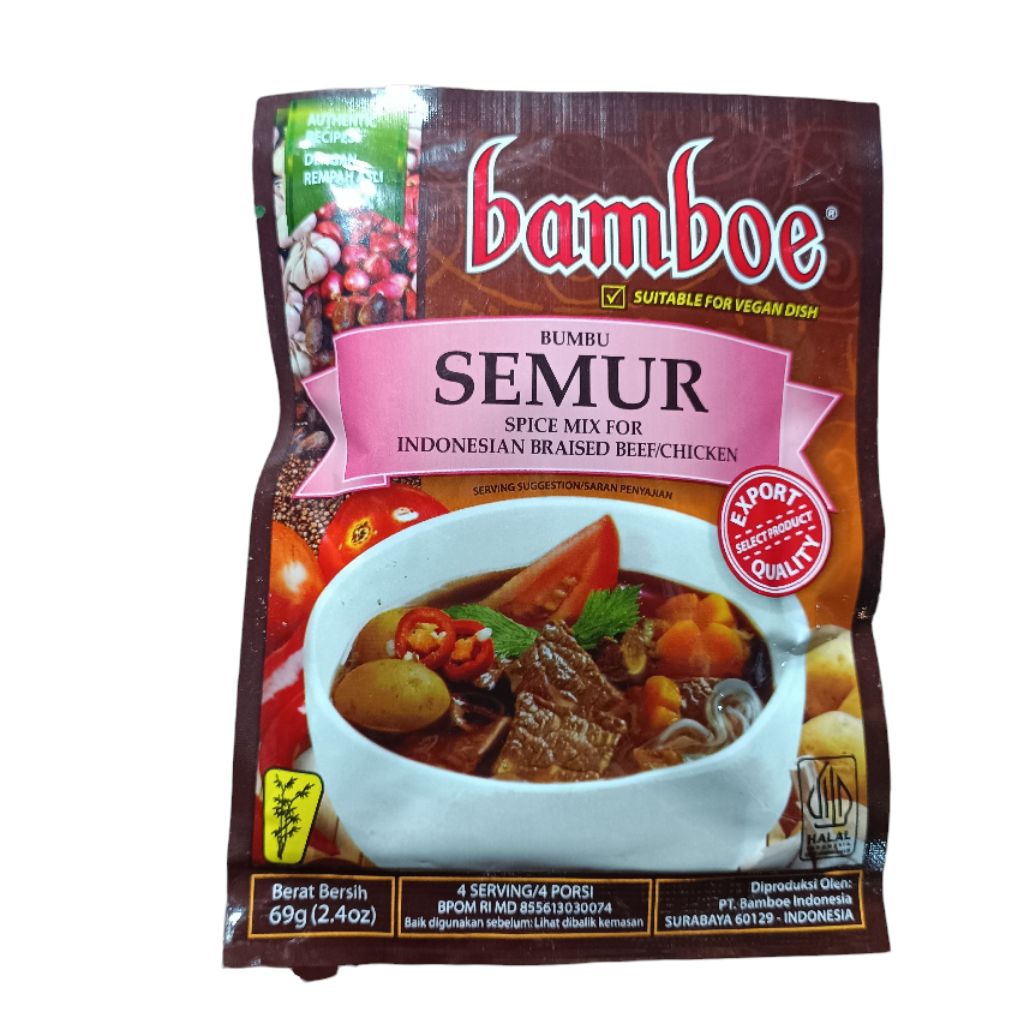 

Bumbu Instant Bamboe Semur Bambo Bambu Indonesian Braised Beef/Chicken 69gr