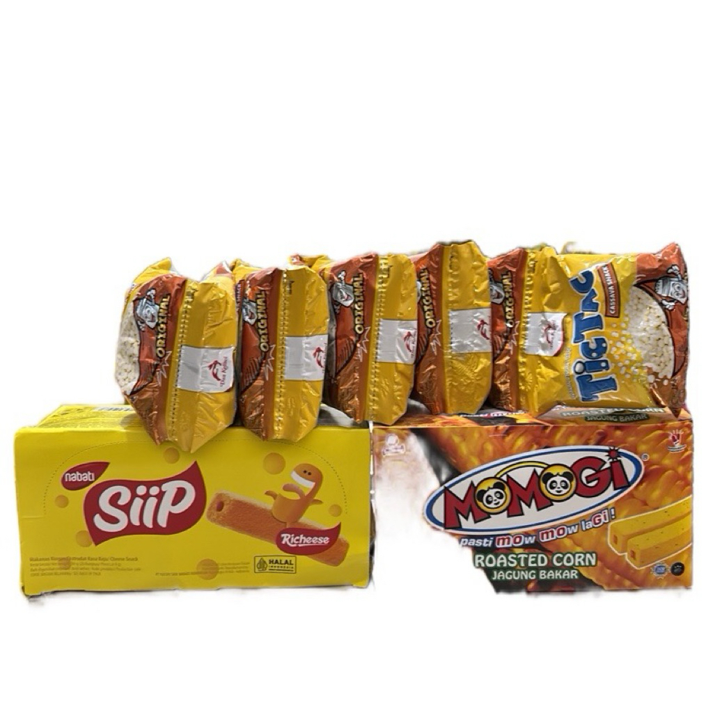 

(C3) Combo Hemat Momogi Jagung bakar, Siip keju, Tictac Original