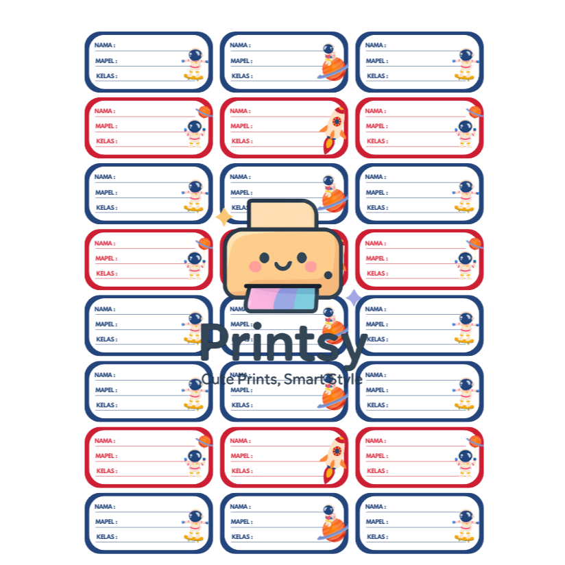 

Stiker Nama Anak Custom – Label Nama Lucu untuk Sekolah & Perlengkapan, 24 pcs/18pcs per lembar.