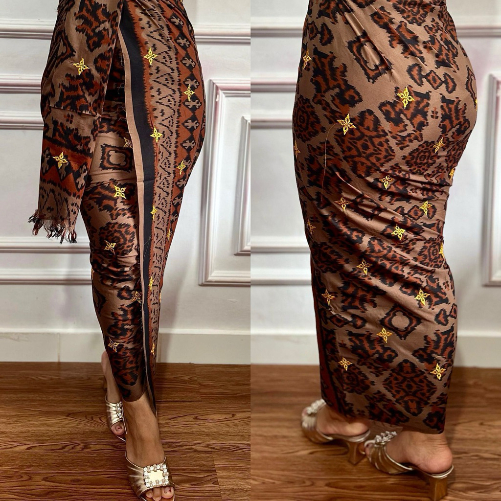 Kamen Katun Endek Tabur Bintang Emas/ Kamen Endek Katun/ Kamen Bali