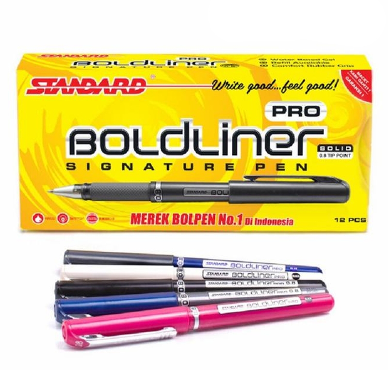 

Ballpoint Standard Boldliner Pro 0 8 mm Pulpen Balliner HITAM | BIRU (1PACK)