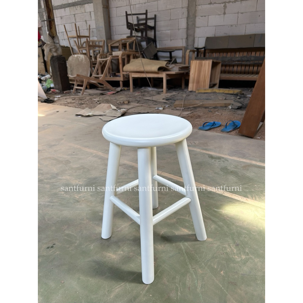 STOL MINIMALIS KAYU JATI MURAH / STOOL BULAT /STOOL KURSI