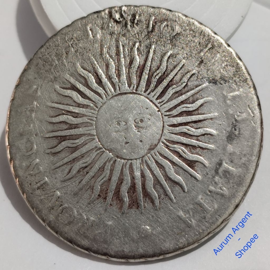 T.10-- 1 PC KOIN PERAK KUNO ASLI 8 REALES PROVINCIAS DEL RIO DE LA PLATA TH 1813. -- SILVER COIN --