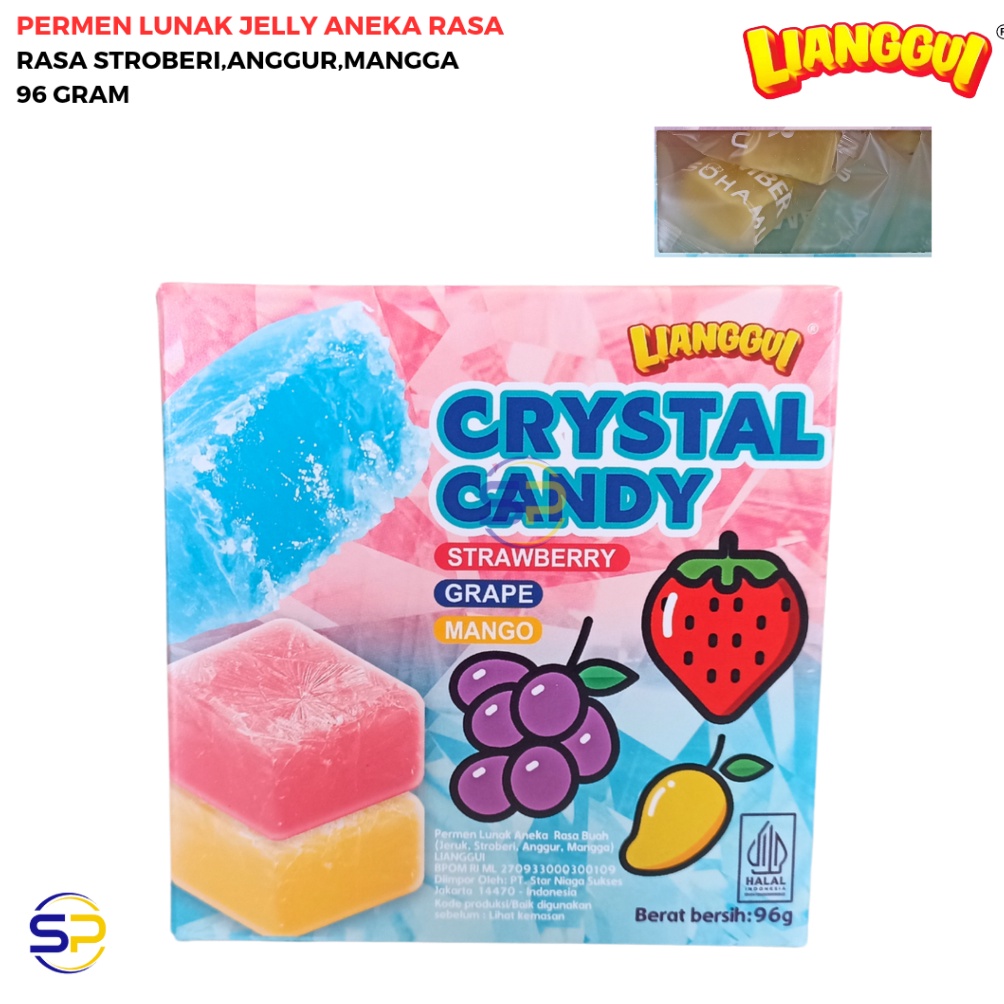 

Terlaris PERMEN LUNAK CRYSTAL CANDY JELLY ANEKA 96 GRAM LIANGGUI