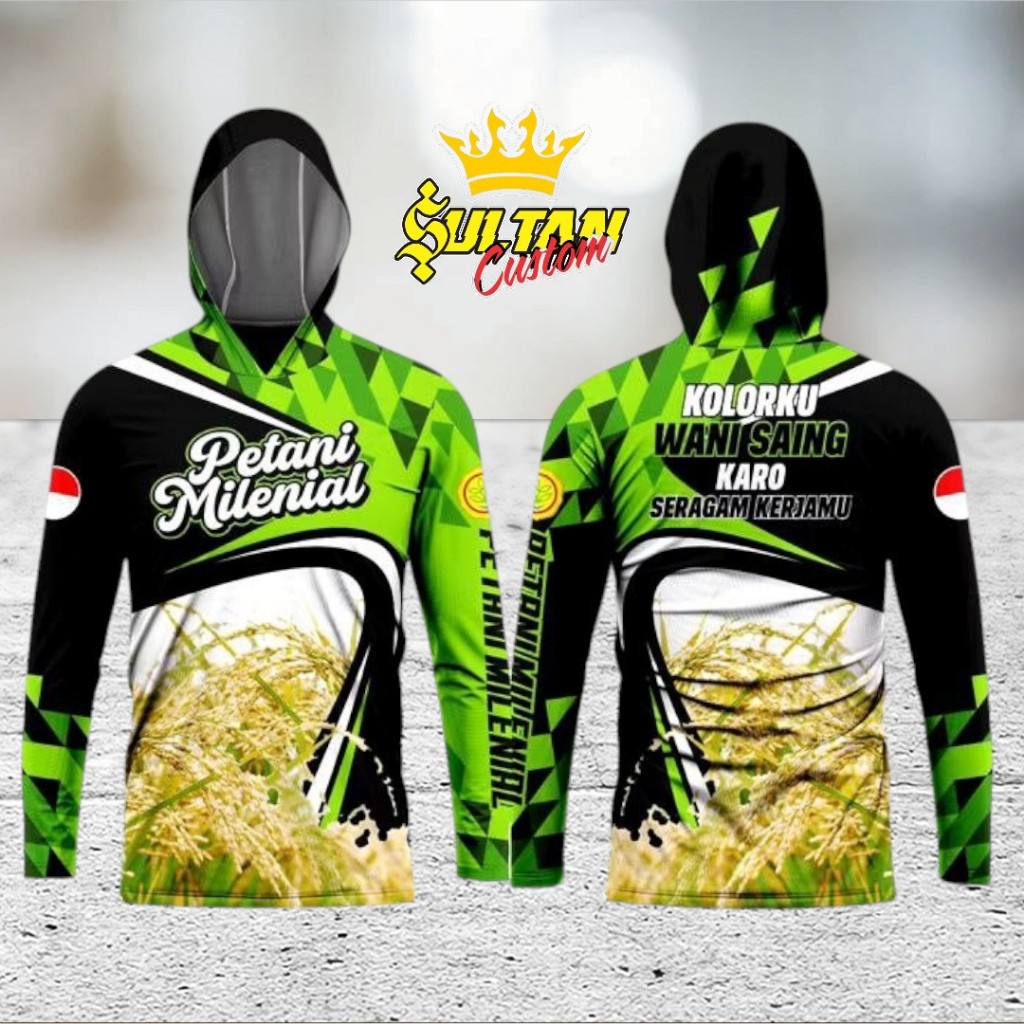 Jersey Petani Lengan Lengan Panjang Kaos Jersey Petani Sawah