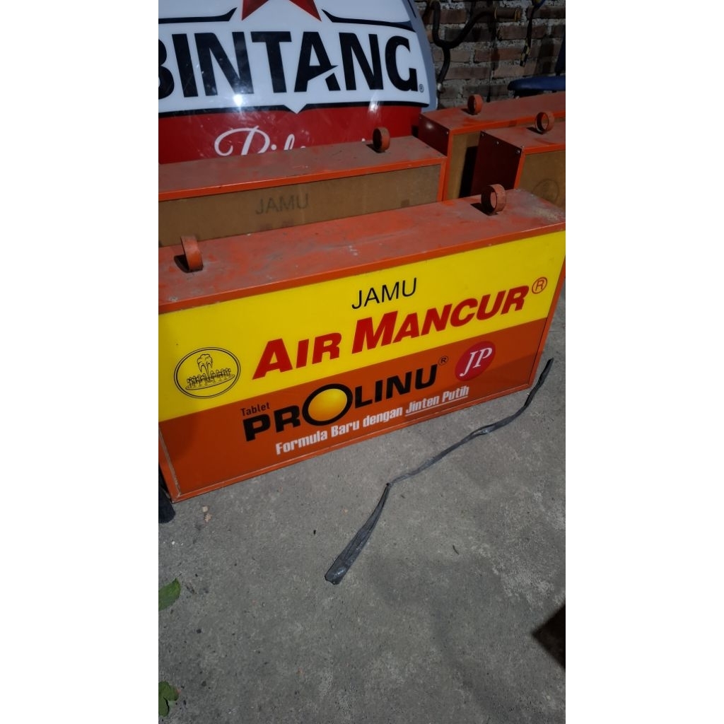 

Neonbox iklan jamu prolinu air mancur NOS 975rb perbiji jadul antik vintage display lawas kuno asli