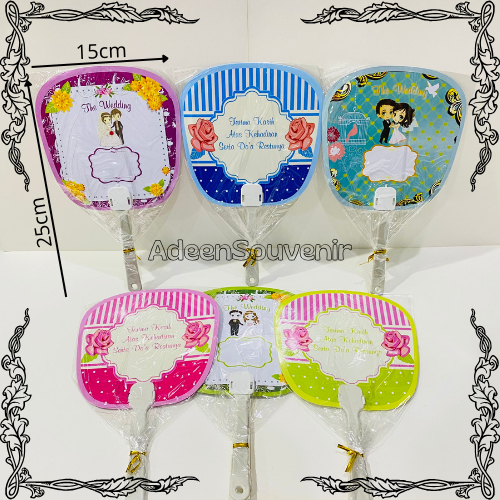 souvenir..50 PCS Souvenir Pernikahan Nikah Kipas Wedding Kemasan Plastik cantik