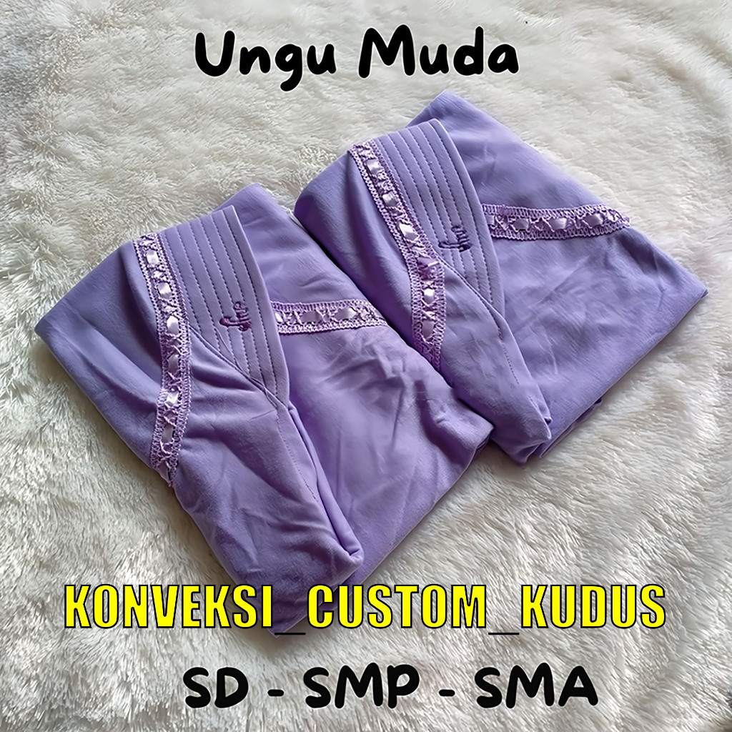 Jilbab Anak Rabbani Warna Lilac / Kerudung Sekolah anak Rabbani warna Lilac PAUD TK SD SMP SMA