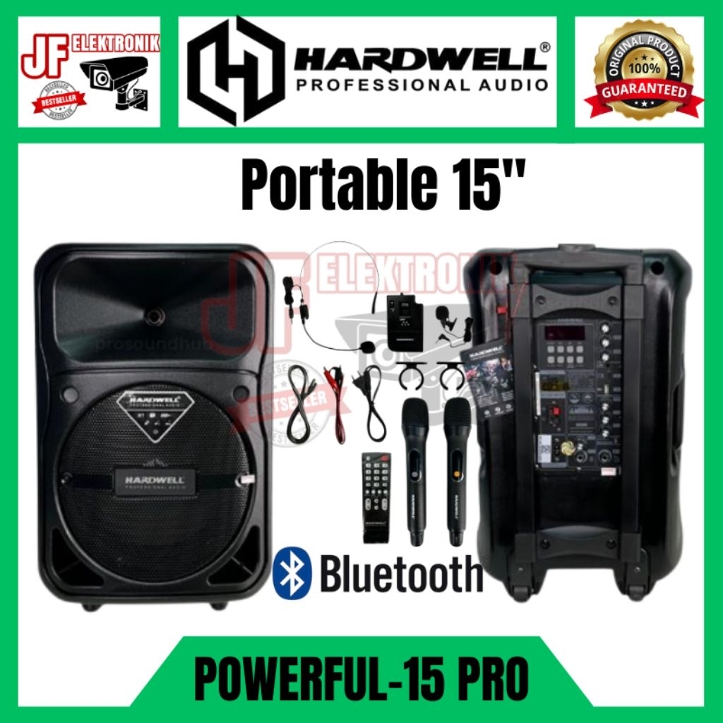 Speaker Portable 15 Inch Terbaik Hardwell Powerful 15 Pro Bluetooth