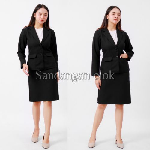 One Set Jas Blazer Wanita dan Rok Pendek