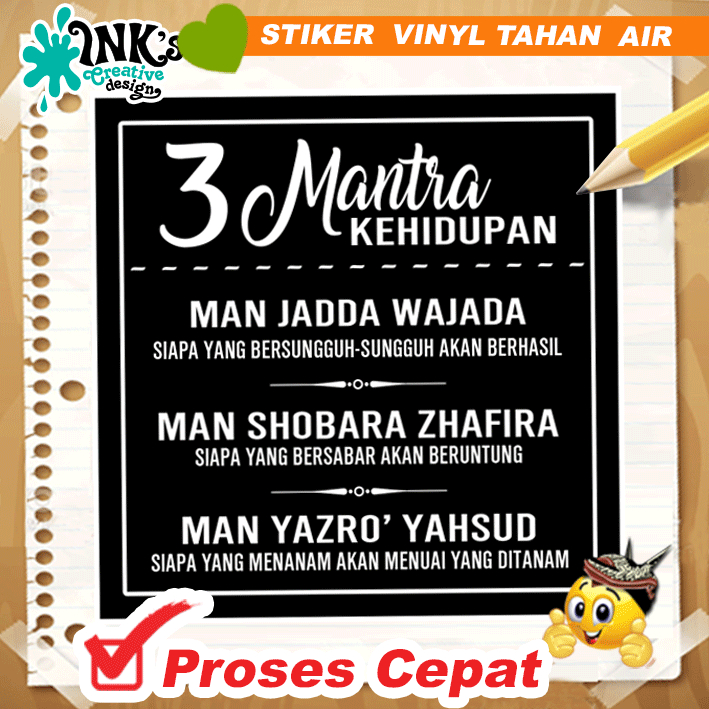 

STIKER 3 MATRA KEHIDUPAN - KATA MOTIVASI - KATA MUTIARA - KATA PENYEMANGANT