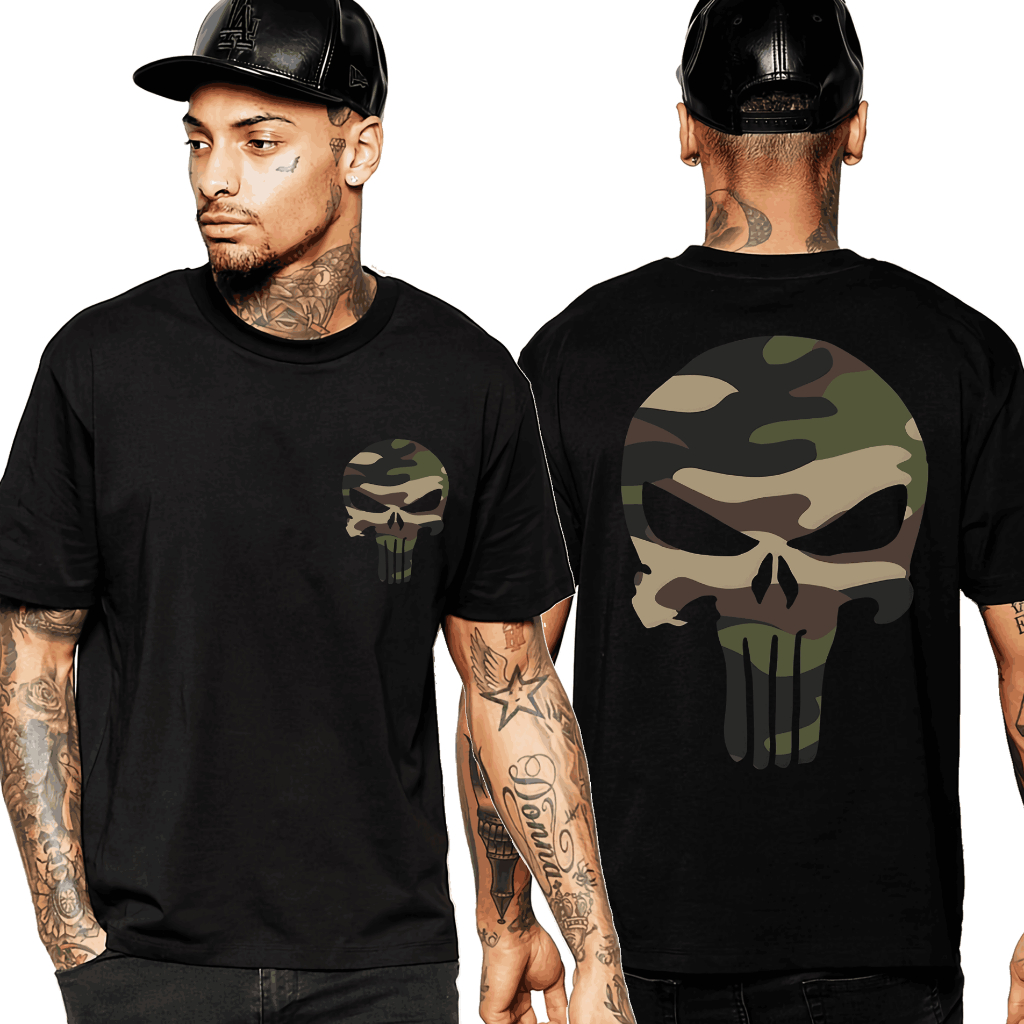 Kaos Punisher Army Pria Cotton Combed 24s S M L XL 2XL 3XL 4XL Premium Unisex T Shirt Marvel