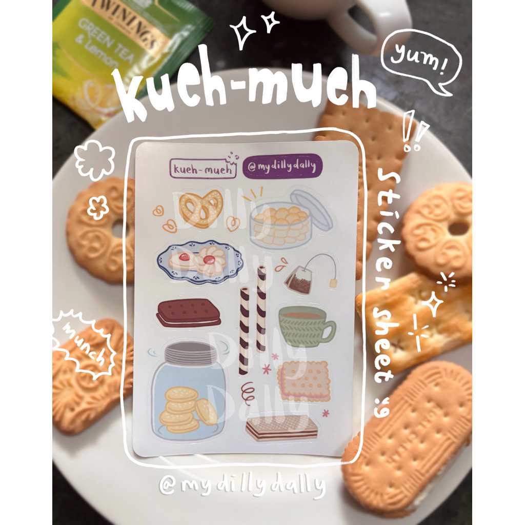 

DILLY DALLY Sticker Sheet - Kueh Mueh (kiss cut)