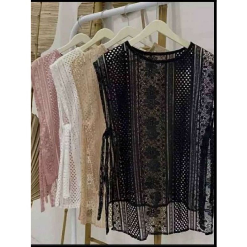 Outer Vest Brokat Rompi Kekinian Outer Vest Crop Top Outer Crop Brukat Rompi Wanita Tanpa Lengan