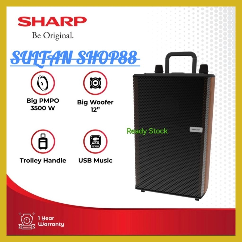 SHARP SPEAKER AKTIF CBOX-TRB12MBO WOOFER 12 INCH I SPEAKER AKTIF SHARP CBOXTRB12MBO WIRELESS BLUETOO
