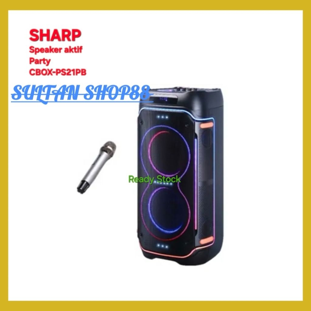 SHARP SPEAKER AKTIF PARTY CBOX-PS21PB WOOFER 10 INCH I SPEAKER AKTIF SHARP CBOXPS21PB WIRELESS BLUET