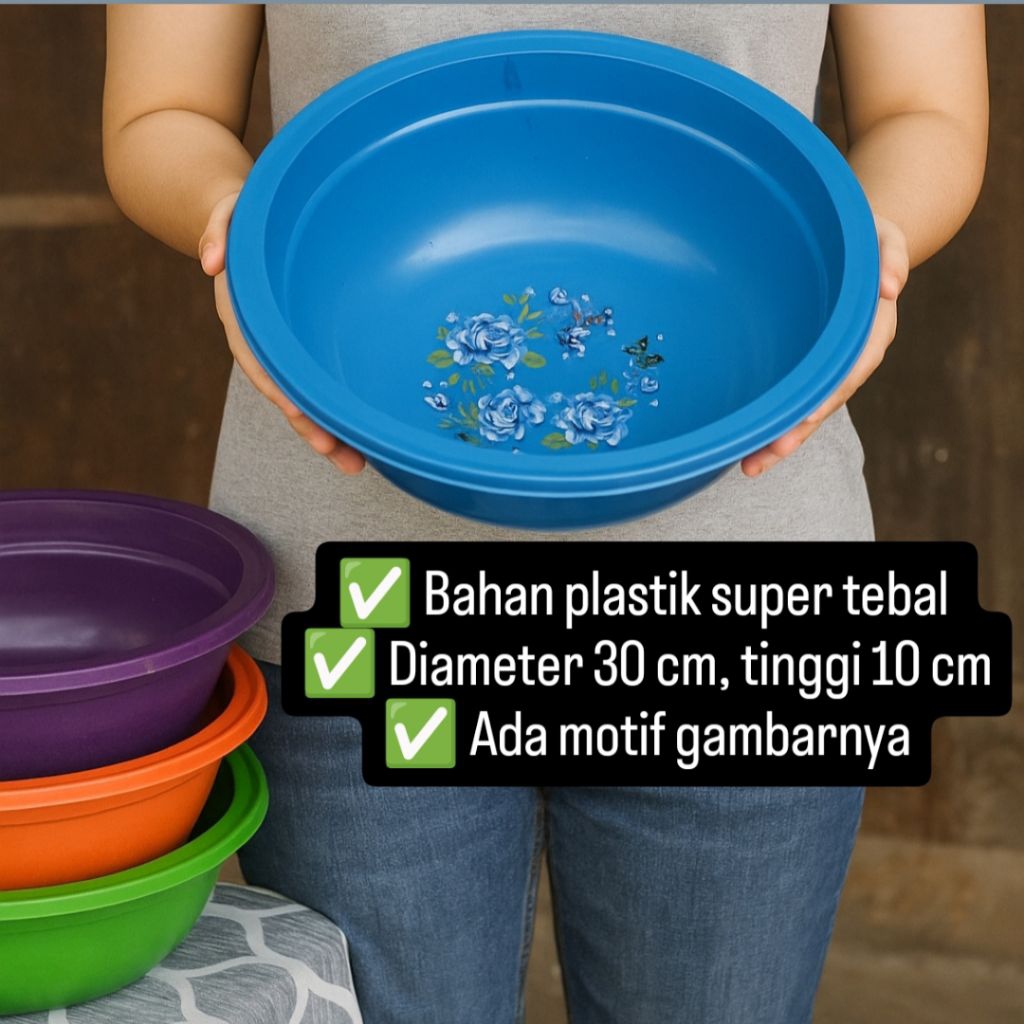 [ DAPAT 12 Baskom ] Baskom gambar besar diameter 30 cm nasi berkatan  / nasi dan kue / hajatan / jum