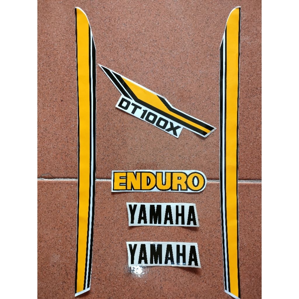 Striping Yamaha DT100x/stiker dt100x enduro hitam kuning