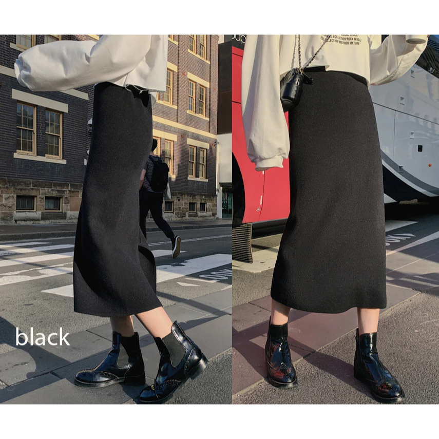 Slit midi skirt / rok midi rajut