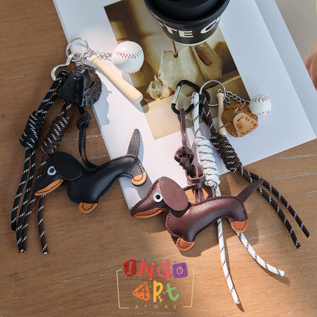 (IAS) Bag Charm Gantungan Kunci Chain Tas Ganci MiuMiu Lucu Leather Kulit