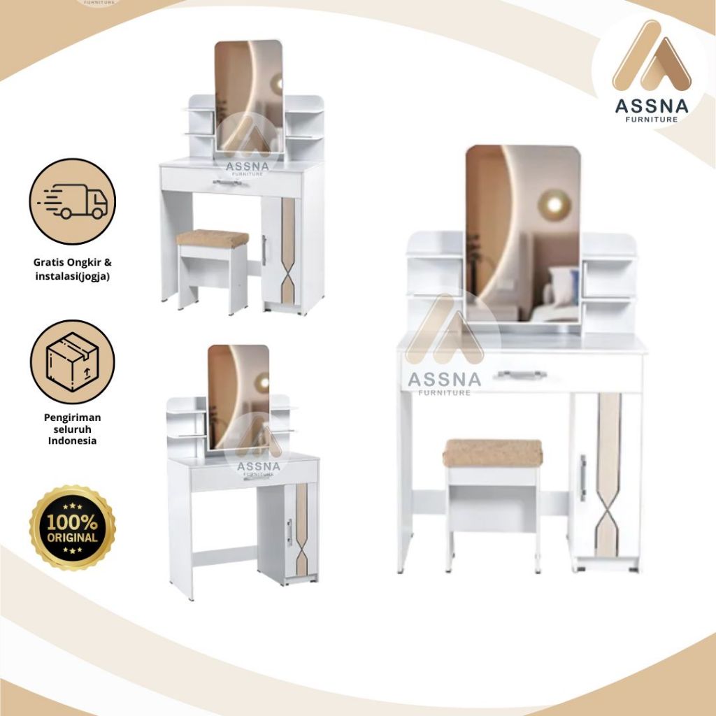 Meja Rias Olympic dengan Cermin | Meja Rias Minimalis Modern Murah Berkualitas | ASSNA FURNITURE
