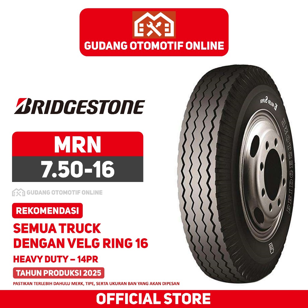 Ban Truk Bridgestone MRN 750 R16 16 Truck Colt Diesel Canter Ragasa 7.50 R16