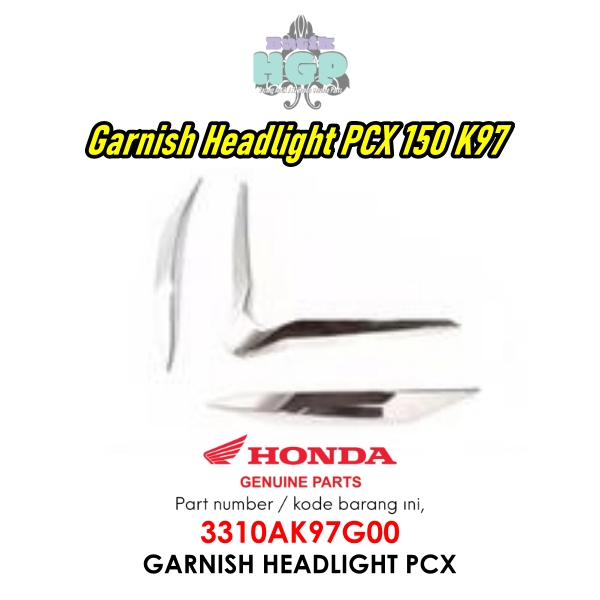 Aksesoris Reflektor Depan PCX 150 K97 , Garnish Headlight Pcx Original AHM - 3310AK97G00