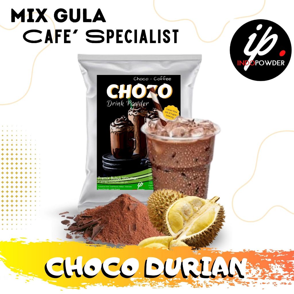 

Indopowder - Bubuk CHOCO DURIAN / COKLAT DURIAN 1Kg Untuk Cafe, Waralaba dan Usaha Minuman Kekinian