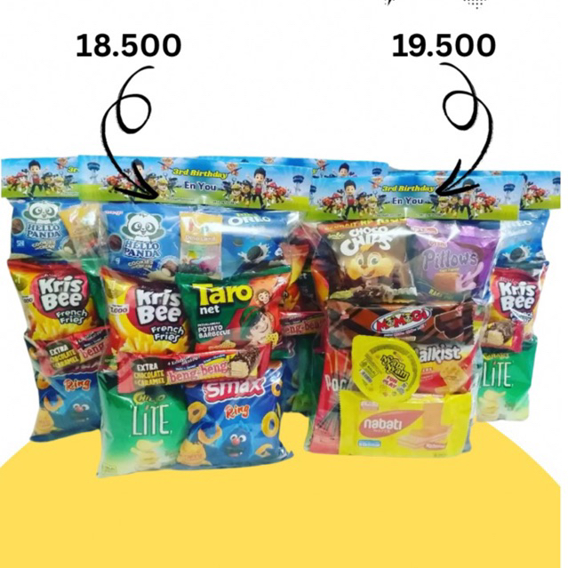 

Ready instan snack ultah hampers snacktenteng goodiebag ulang tahun anak