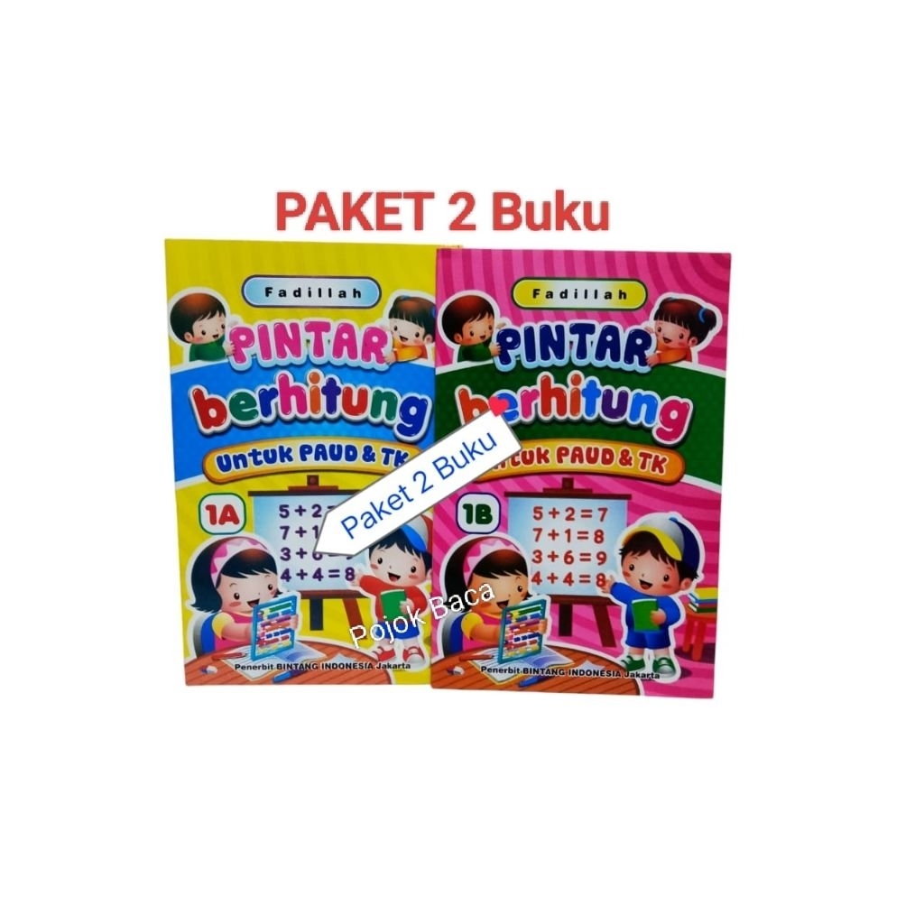 Paket 2 Buku Anak Pintar Berhitung 1A & 1B Untuk Paud & TK Bintang Indonesia